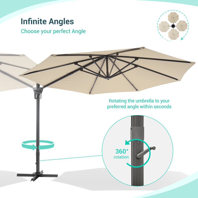 Parasol en porte-à-faux 11 'Bevins, Sable