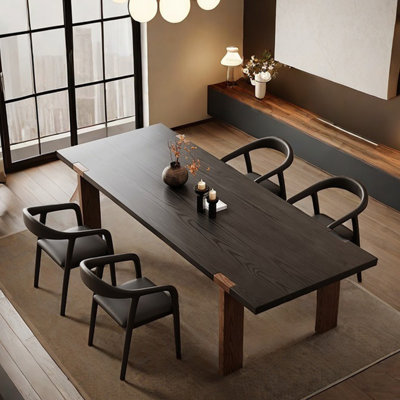 Ash wood dining table household solid wood