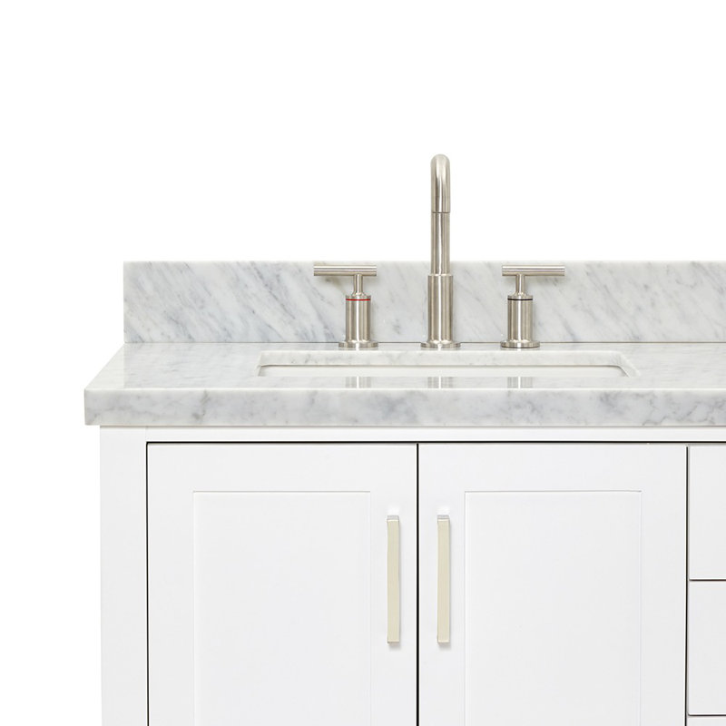 Magnolia Bath Vanity Rectangular Basin S073DCWRV, White, Rectangular