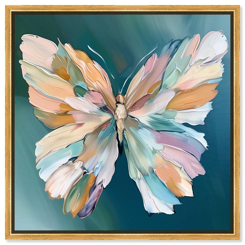 «Dreamscape Butterfly» par Art Remedy, Cadre flottant doré, H 21 po x l 21 po x P 1,8 po
