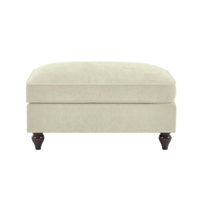 Repose-pieds en chenille beige et blanc