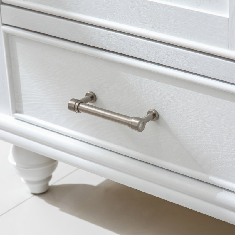 Ensemble de meuble-lavabo Angelissa, Grain blanc / nickel brossé