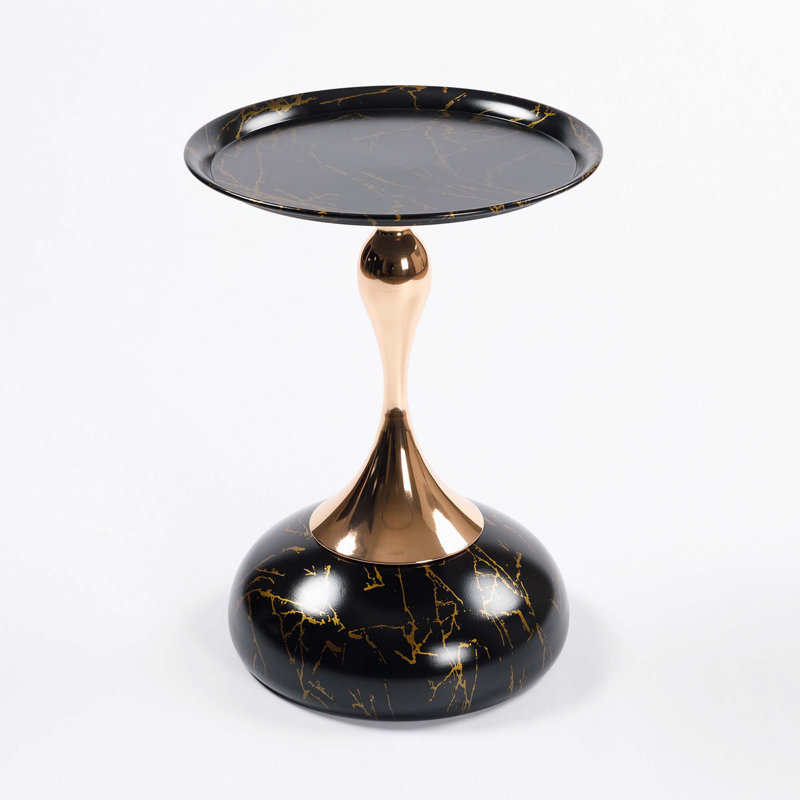 End Coffee Table Round Side Table, Black
