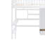 Lit mezzanine simple avec bibliothèque, tiroirs, bureau et garde-robe, blanc