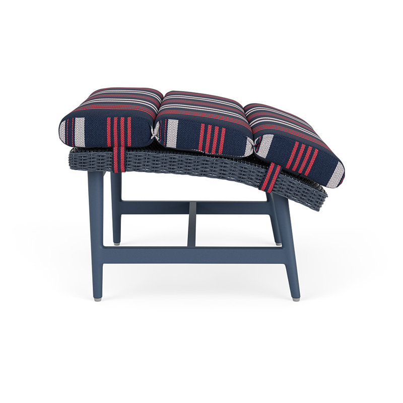 Cascade Outdoor Ottoman, Berkely Hall Navy, Denim Blue