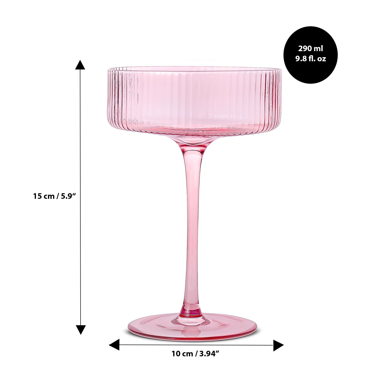 Harmon 10oz. Crystal Coupe Set, Pink