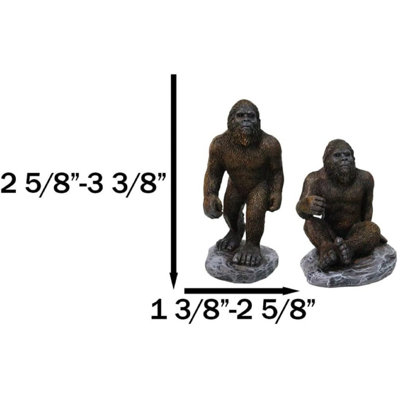 Ensemble de 4 figurines de grands singes Cryptid de Sasquatch