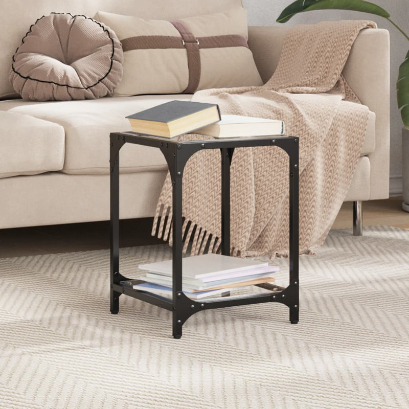 Crishon Coffee Table with Storage, Transparent, 40cm H x 30cm L x 30cm W