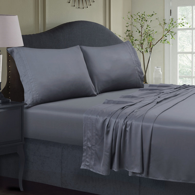 Rayon from Bamboo 300 Thread Count Sateen Extra Deep Pocket Bed Sheet Set, White
