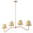 4-lamp brown paper rope adjustable pendant light