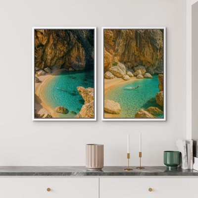 Art mural abstrait, ensemble de 2 reproductions d'art encadrées sur toile