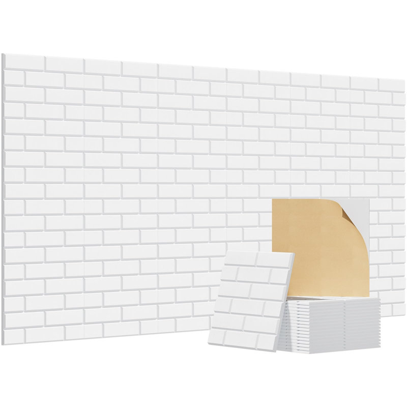18 Pack Acoustic Wall Panels Self-Adhesive, White