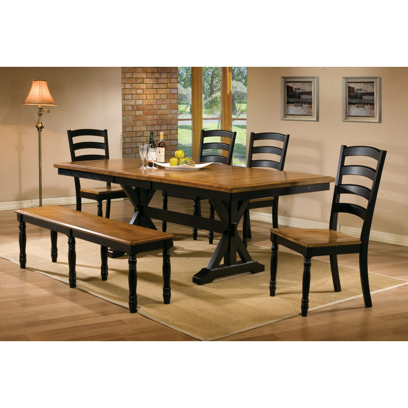 Courtdale Solid Wood Bench, Almond/Wheat, 18" H x 60" W x 14" D