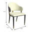 Ensemble de salle à manger 5 pièces LeisureMod, table de cuisine ronde moderne de 36 pouces et 4 chaises de salle à manger rembourrées, ensemble de salle à manger Mid-Century en similicuir avec piédestal en métal-1422500311