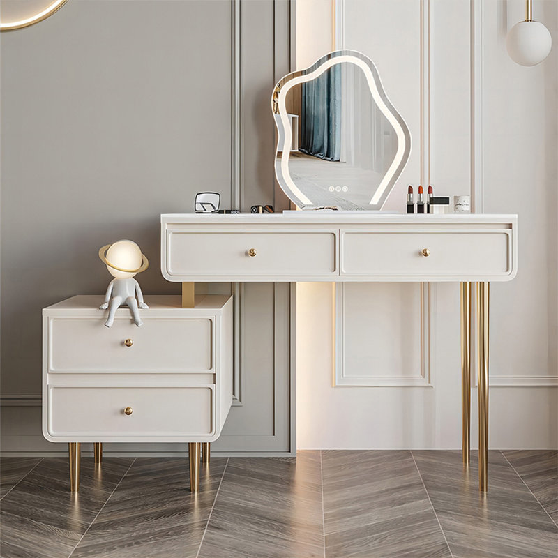 Makeup Vanity with Light mirror,4 drawers