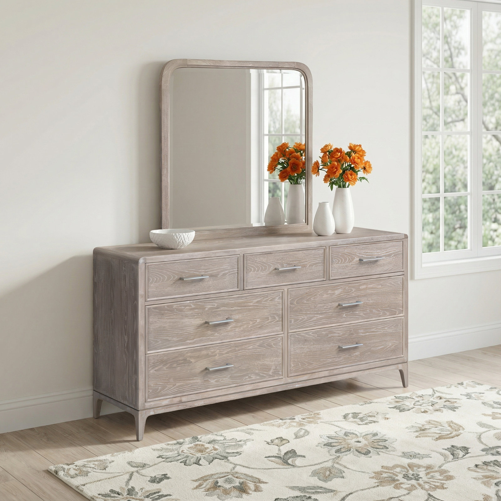 Isabela 7 - Drawer Dresser with Mirror