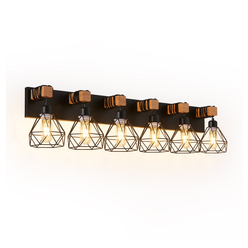 Luminaire de salle de bain 6 lumières Modern Modern, 10.1" H x 38.2" W x 7.3" D, Six lumières