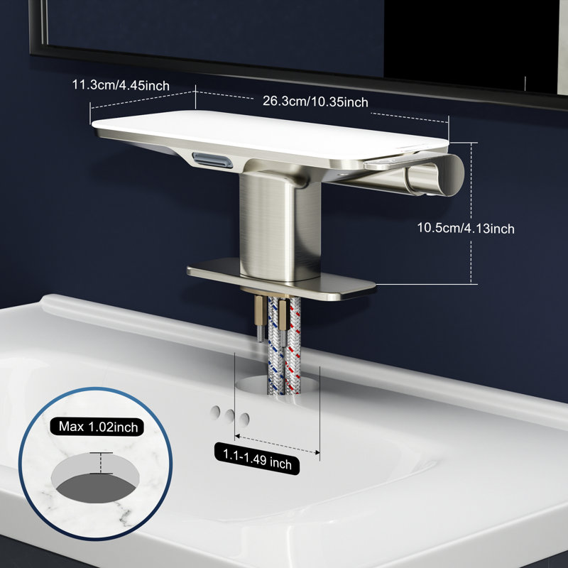 Single Handle Bathroom Faucet, Brushed Nickel