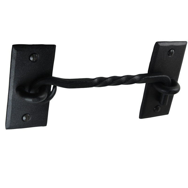6.5" Black Wrought Iron Hook and Eye Door Latch