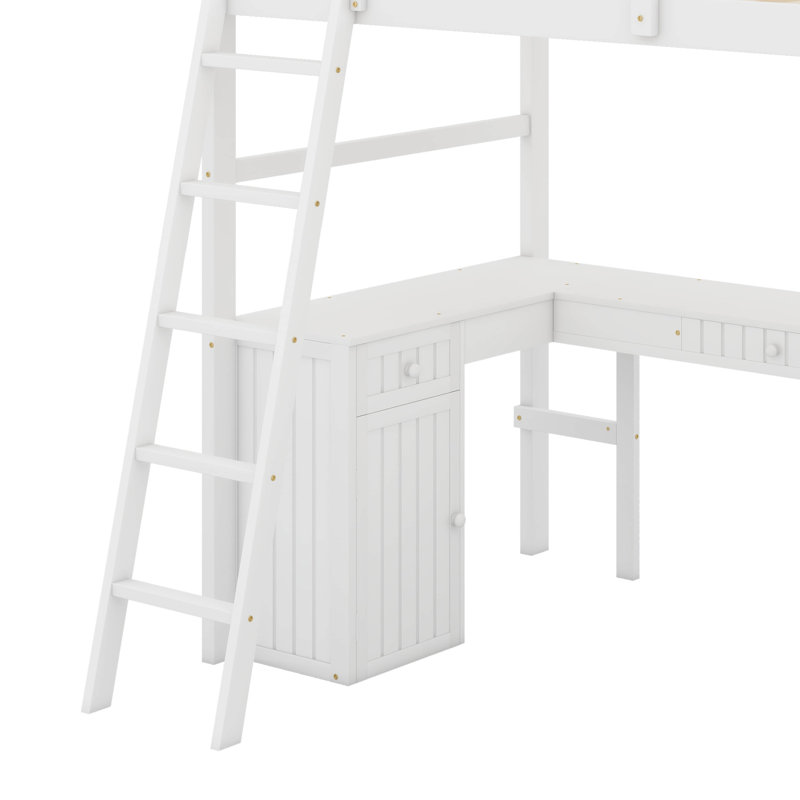 Lit mezzanine simple avec tiroirs et bureau