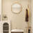 23.6" Modern Large Gold Round Pebble Wall Mirror Decor With Geometric Frame Living Room