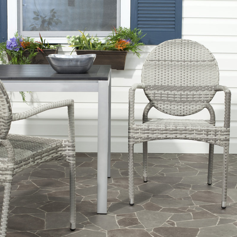 Menzel Outdoor Stacking Dining Armchair, Grey