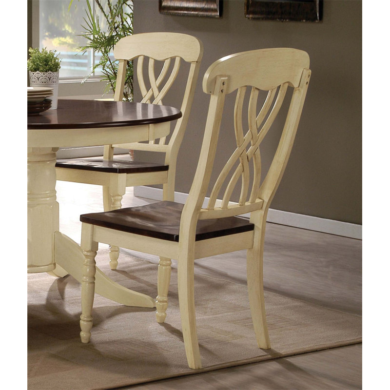 Ensemble de 2 chaises d'appoint style babeurre et chêne de style campagnard, mobilier de salle à manger confortable et élégant