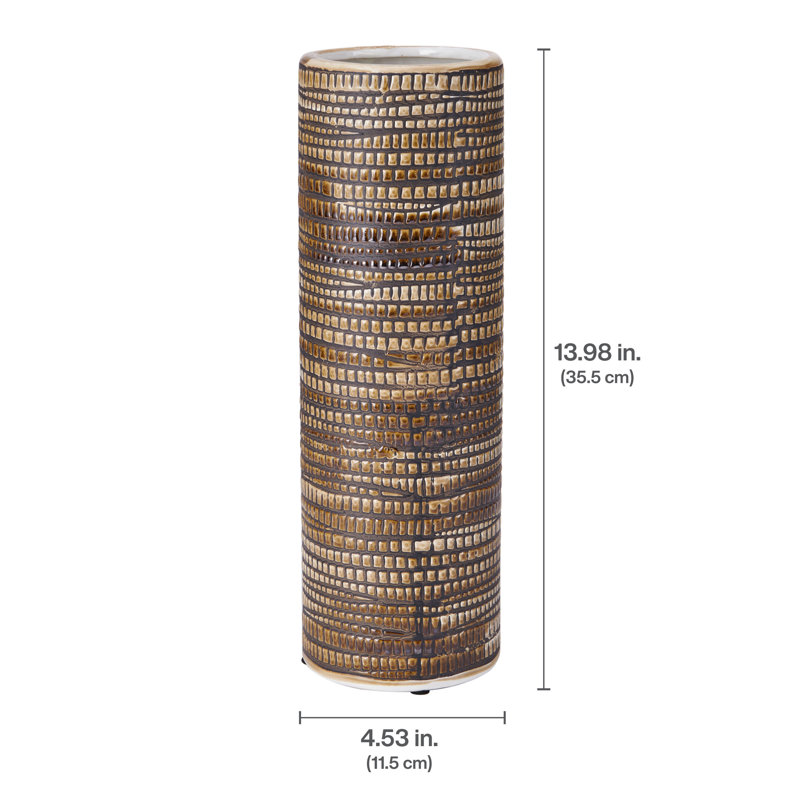Multicolor Textured Ceramic Round Table Vase
