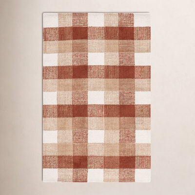 Hand-Tufted Wool Plaid Rug