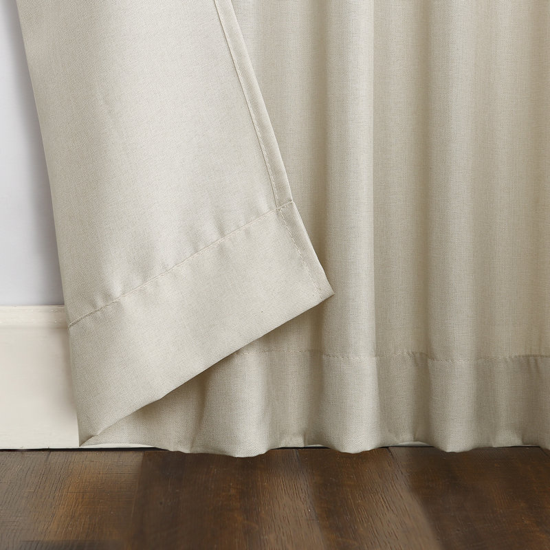 Polyester Semi-Sheer Single Curtain Panel - Basics by Wayfair™, Ecru, 40" W x 84" L