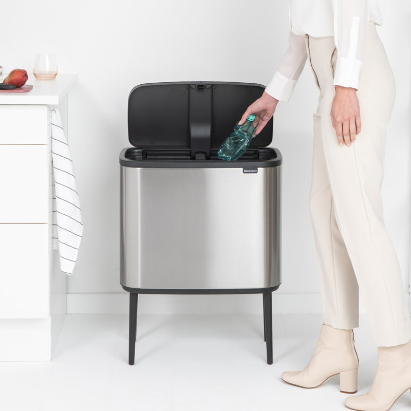 Brabantia Bo Touch 11 + 23 Litre Bin, Matt Steel
