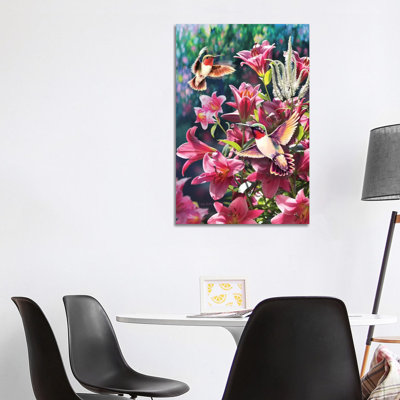 Hummingbird & Lilies by Greg & Company - Wrapped Canvas Painting