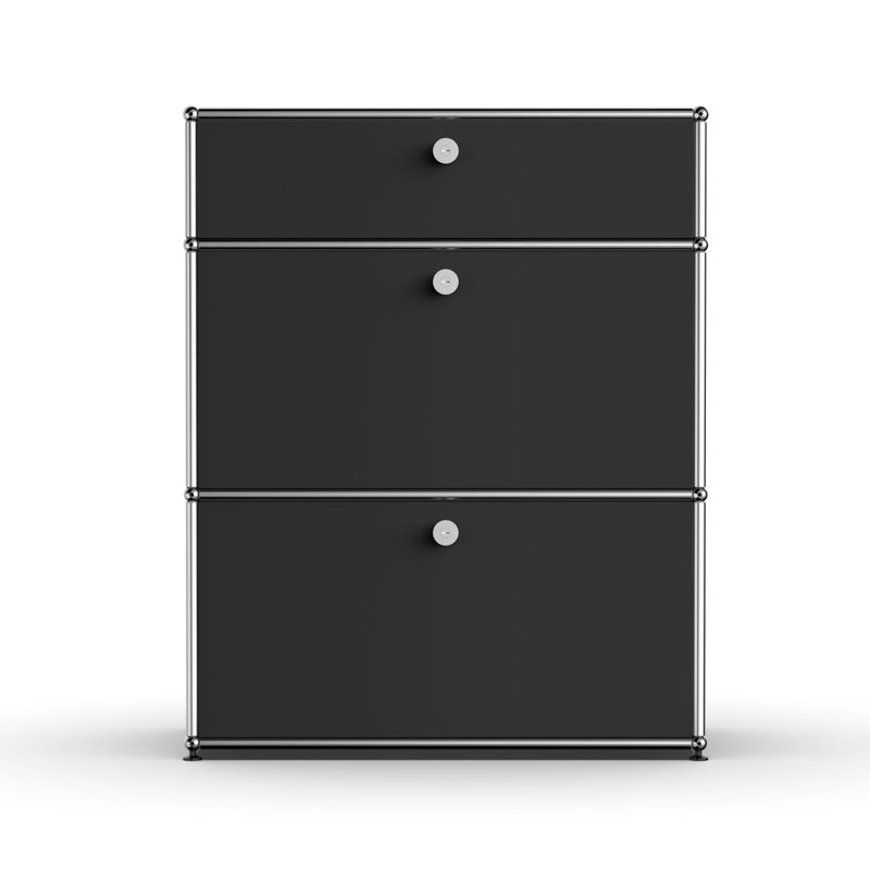 Lateafa 29.52 Wide 3 - Shelf Storage Cabinet, Black