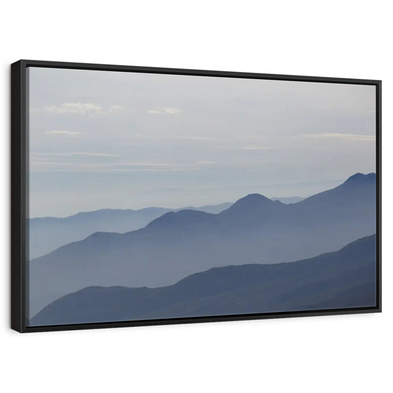 Foggy Mountain Range, Floating Frame Black, 43" X 29"