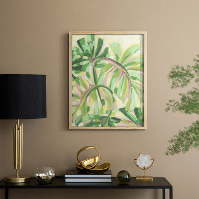 «Expressive Palms I», reproduction encadrée - bois massif
