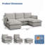 Canapé rembourré en nuage, canapé modulaire modulaire, canapé confort rembourré de duvet moderne avec housse amovible pour salon, siège profond-63703741-63703743-63703738