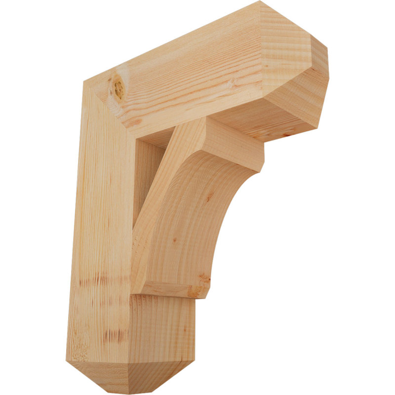 H Support en bois / corbeau, Douglas (lisse), H 22 po x l 5,5 po x P 18 po