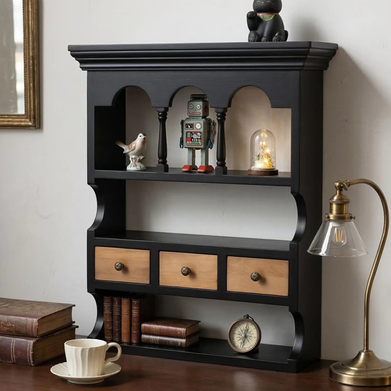 Cubby Shelves Solid Wood Wall Mounted Shelves, Modern Decor Display Shelf for Bedroom, Bathroom, Kitchen, Living Room