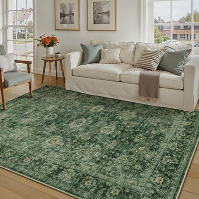 Virelle Vintage Persian Area Rug With Machine Washable & Non-Slip