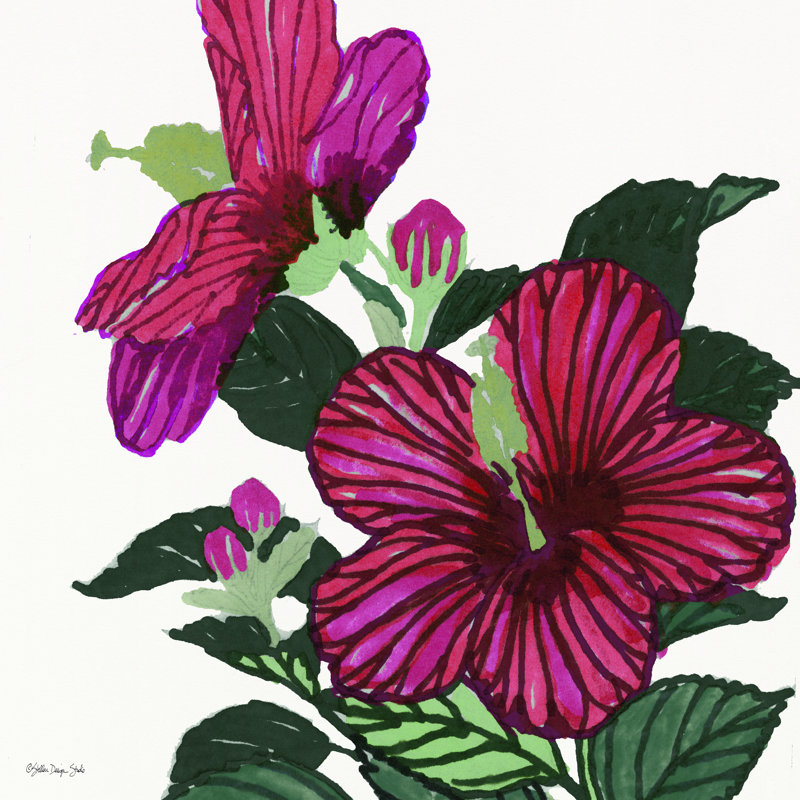 Étude florale par Stellar Design Studio - impression, H 30 po x l 30 po, Toile tendue