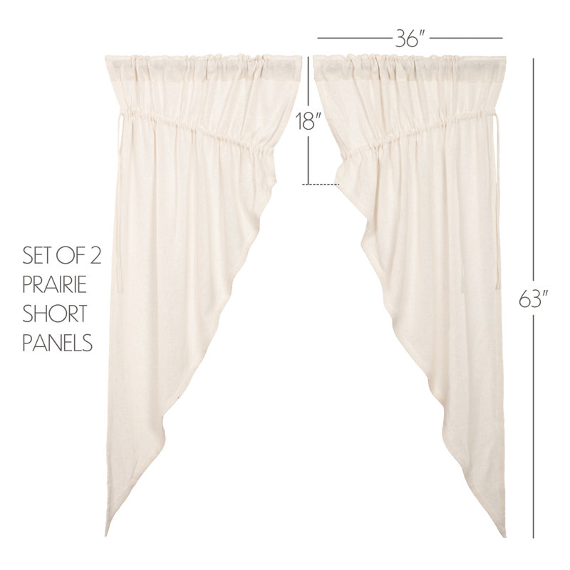 Paire de rideaux semi-transparents avec passe-tringle Clare, Blanc antique