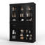 Vaisselier 100% bois massif 48,5 po avec portes en verre transparent, 2 tiroirs et tablettes réglables-531313133