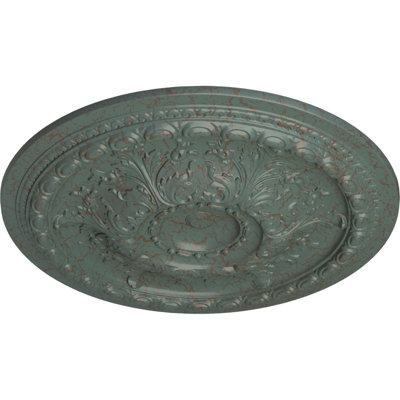 Endurathane Oslo Ceiling Medallion, 38 3/8"OD x 2 7/8"P (Fits Canopies up to 7 5/8"), Hand-Painted Cloud Burst Crackle Finish
