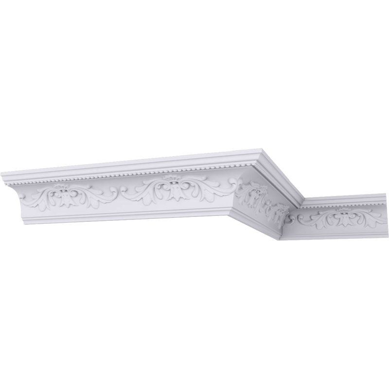 Endurathane Versailles Crown Moulding, 4 3/8"H x 4"P x 5 7/8"F x 94 1/2"L, (9 5/8" Repeat), Factory Primed