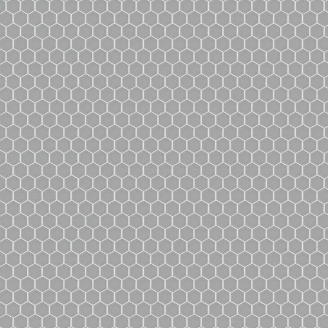 Metro 1" Hex Glossy 10-1/4 " x 11-7/8 " Porcelain Mosaic Floor and Wall Tile Merola Tile 