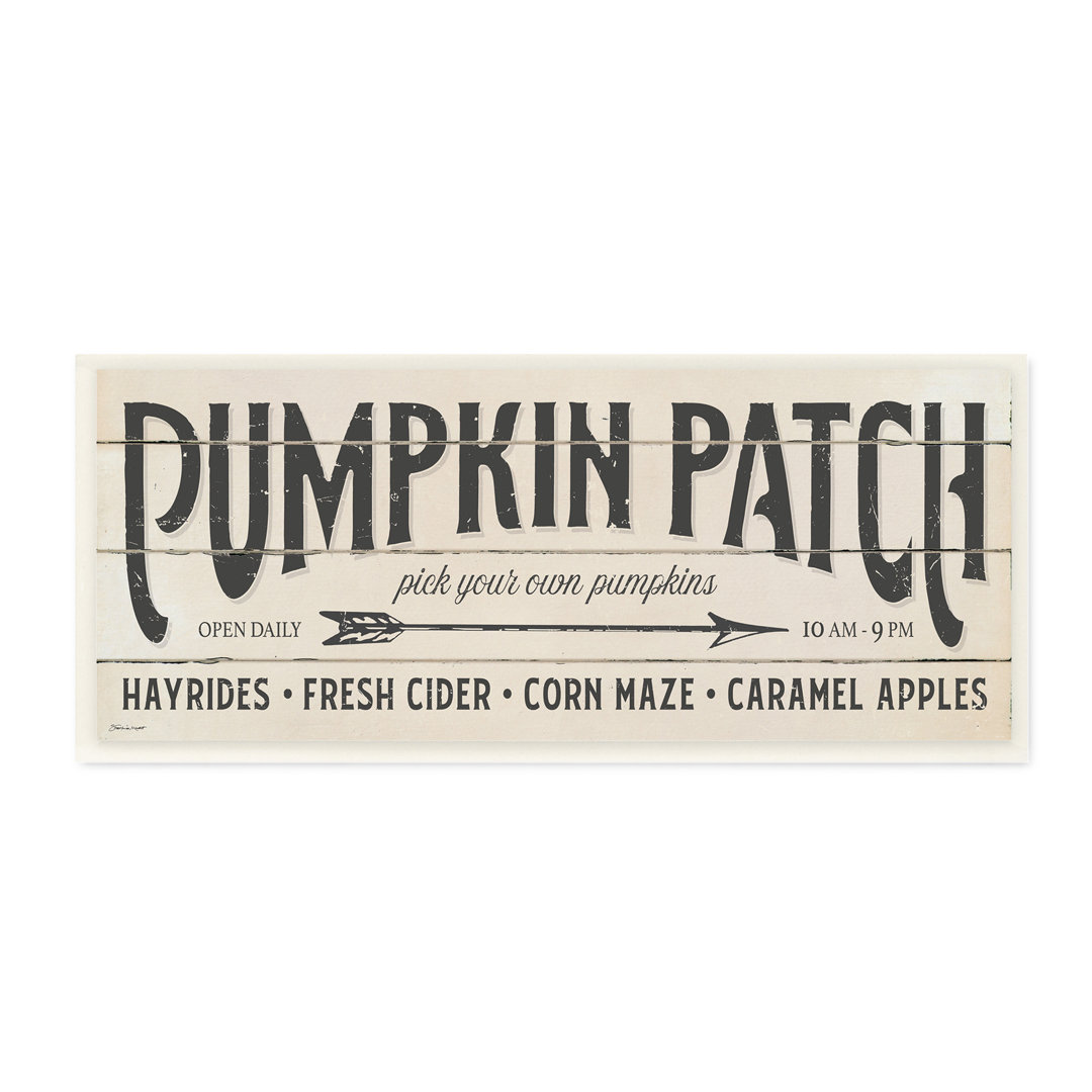 Pumpkin Patch Fall Autumn Seasonal Word Design by Stephanie Workman Marrott - Textual Art Print Union Rustic 