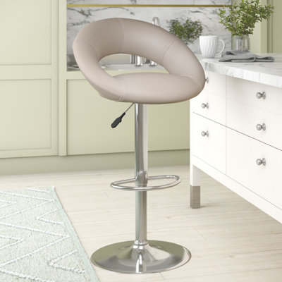 Peggy Swivel Upholstered Adjustable Height Counter Stool with Metal Frame