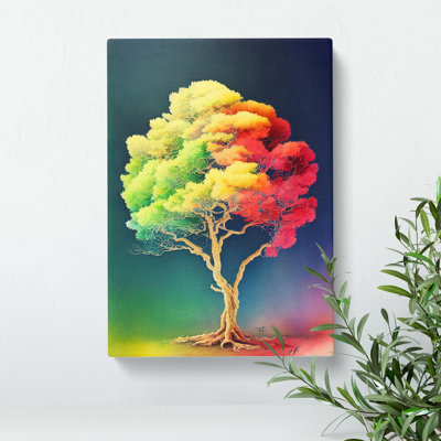 Lone Watercolour Tree No.1 - Wrapped Canvas Print