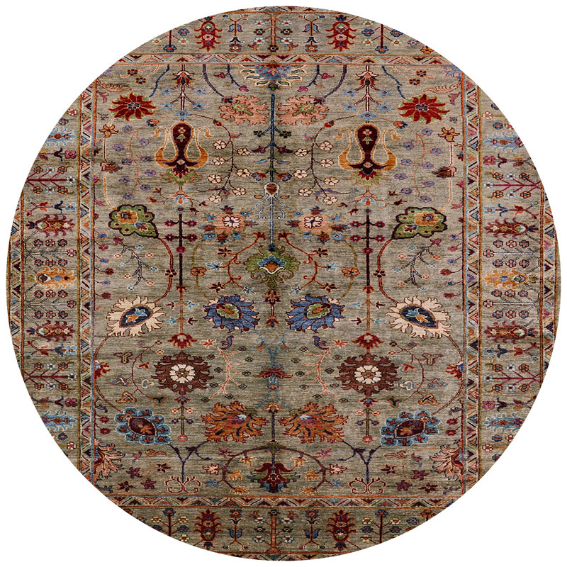 Tapis oriental gris Galnares, Rond 8 pi
