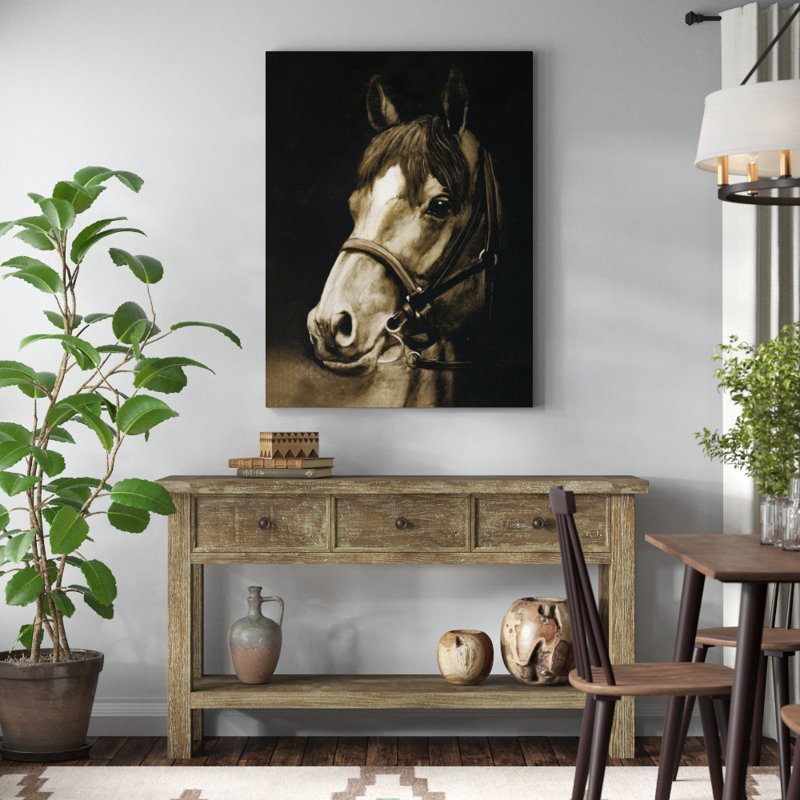 « cheval waiting the night », reproduction de peinture à l’huile sur toile tendue